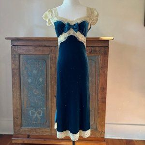 Vintage Betsey Johnson Velvet & Lace Dress